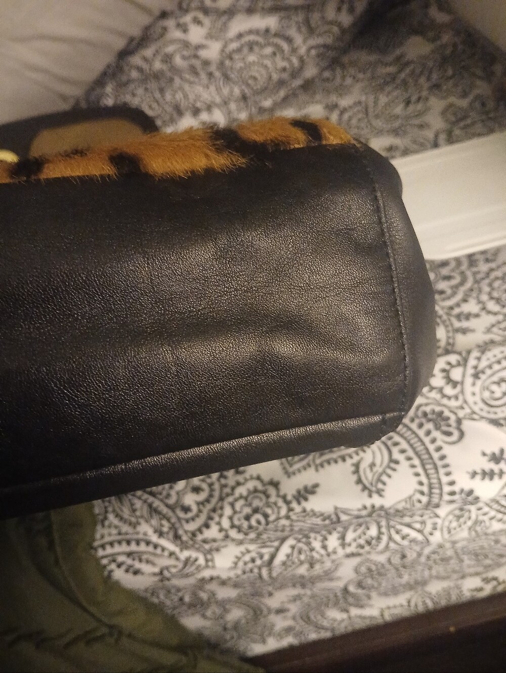 Coach Leopard Print Satchel in Black and Tan - Picture 12 of 16
